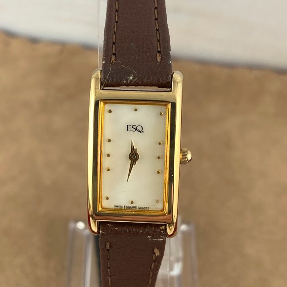 Vintage Gold Movado Esquire Small Swiss Tank Watch
